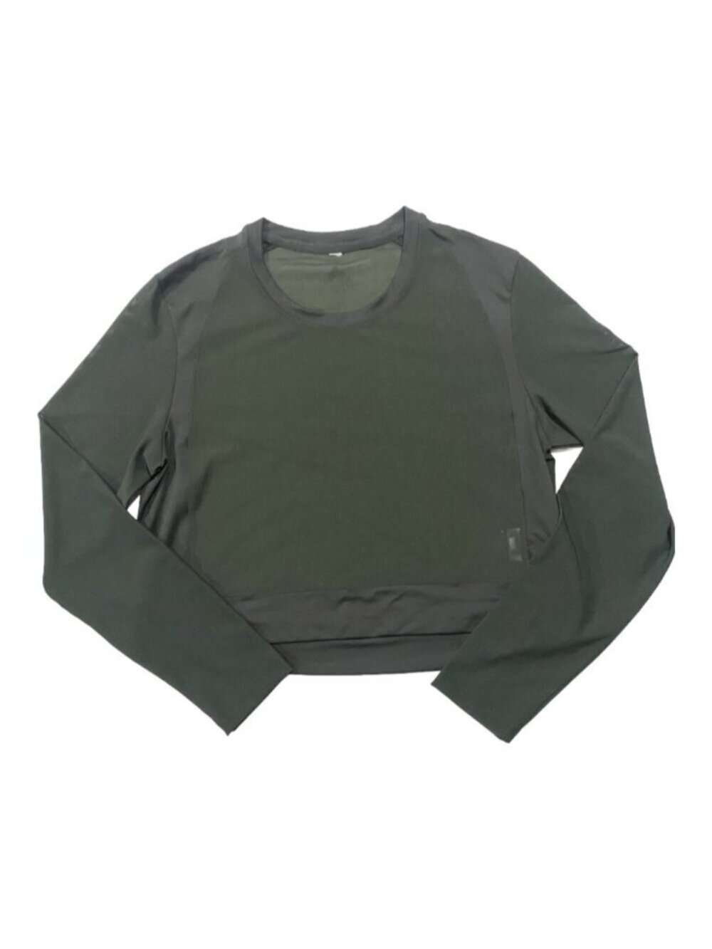 ADIDAS‎ Sheer Goprcore Long Sleeve Crop Top Dark Green M/L Techwear Activewear